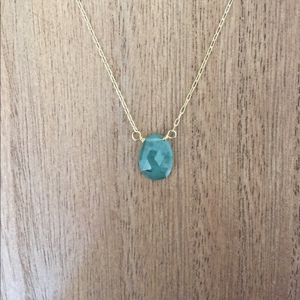Grandidierite gemstone necklace